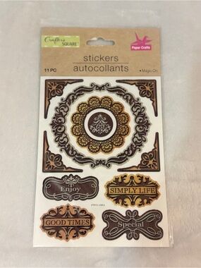 💜 Gold & Brown Decorative Stickers - Simply Life